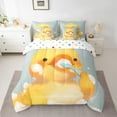 thumbnail image 2 of Manfei Bathing Yellow Duck 7pcs Bedding Comforter Set for Preppy Children Kids,Cartoon Animal Queen Bedding Sets Super Cozy,Yellow White Queen Sheet Sets,Super Cozy Room Decor,Reversible, 2 of 8