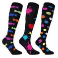 thumbnail image 1 of Pisexur Femmes Socks 3 Paires Mode Floral Genou Haut Socks Décontracté Extensible Compression Socks Respirant Course Athlétique Socks Confortable au-Dessus du Genou Socks, 1 of 2