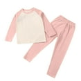 thumbnail image 2 of ATOGUTA Girls Thermal Underwear Set 2 Piece Fleece Top and Long Johns Base Layer Set Size 1T-14, Pink, 2 of 4