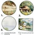 thumbnail image 3 of Designart "Old Village With The River And Mountains III" Landscape Mountains River Wall Art For Bathroom, 3 of 5