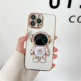 thumbnail image 1 of 3D Nuevo Astronauta Soporte Plateado Funda De Teléfono Para iPhone 11 12 13 14 Pro Max Cámara Lente Protección Silicona, 1 of 4