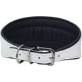 thumbnail image 3 of Dogs My Love Real Leather Extra Wide Padded Tapered Dog Collar (10"-11.25" Neck; 2" Wide, White), 3 of 7