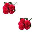 thumbnail image 2 of ziyahi 5 Heads Artificial Flower Bouquet Wedding Party Ceremony Decor rose red 2Set, 2 of 6
