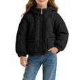 thumbnail image 3 of Mitankcoo Girls Hooded Quilted Jacket Full Zip Padded Coat with Pockets Lightweight Warm Winter Outerwear 1-10Y, 3 of 7
