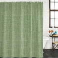 thumbnail image 2 of Vintage Forest Green Small Stall Shower Curtain, Waterproof Shower Curtains for Bathroom, Farmhouse Retro Solid Color Linen Texture Washable Fabric Bath Curtain for Bathtub with Hooks 36x78 Inches, 2 of 6