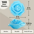 thumbnail image 3 of Juvale Faux Flowers for Wedding Decor - 100 Pack, 3-Inch Heads - Blue Silk Flowers - Artificial Roses for Centerpiece Table Decorations & Vase Filler, 3 of 10
