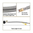 thumbnail image 3 of 15 Inch RV Propane Hose Pigtail with Gauge for 5-40Lb Tanks - Stainless Braided Propane Hose Quick-Good, 3 of 5