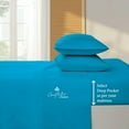 thumbnail image 3 of Couture Charm Hotel Luxury 500-TC Giza Cotton Queen Size 4-Pcs Sheet Set Fits Upto 27-30" Deep Pocket (Solid, Turquoise), 3 of 4