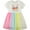 Flowers rabbit, variant on WIBACKER 2-7T Toddler Little Girl Tutu Tulle Dress with Rainbow Skirt Short Sleeve Birthday Party Sundress - 1 Piece