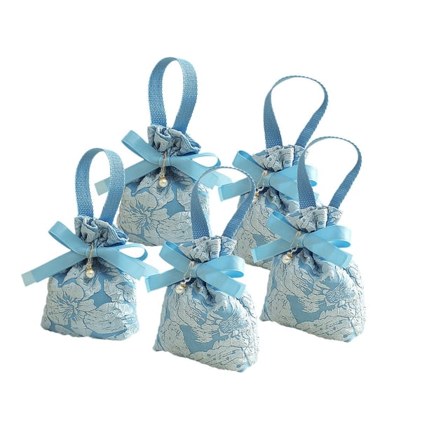 5 Piezas Bolsas de Dulces de Boda Strade Fareast Limited con Asa Azul