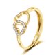 thumbnail image 4 of Anillos para mujer, regalos para mujer, anillo doble en forma de corazón para mujer, anillo de dedo con tachuelas de diamantes y corazón de niña, anillo en forma de corazón, el anillo, 4 of 4