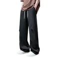 thumbnail image 2 of Elvqul Mens Pants Big and Tall Mens Elastic Waist Long Pants Drawstring Open Bottom Pants with Pockets Sports Outdoor Casual Pull On, 2 of 8