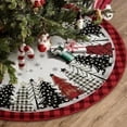 thumbnail image 4 of Christmas Tree Skirt 48 Inch, Red and Black Buffalo Plaid Xmas Tree Skirt, Winter Christmas Tree Mat for Home Party Holiday Indoor Outdoor Decorations, 4 of 5