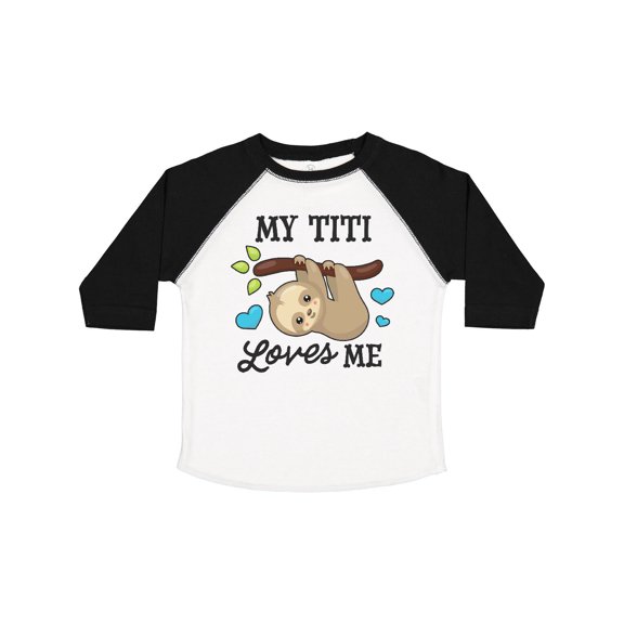 Inktastic My Titi Loves Me with Sloth and Hearts Boys or Girls Toddler T-Shirt