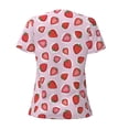 thumbnail image 6 of Fuzoiu Hand Drawn Strawberry Print Women's V-Neck T-Shirt,Women's Short Sleeve Top, Comfortable for Work, Leisure, and Sports, 6 of 7