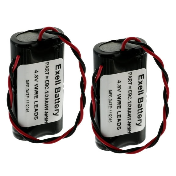 2pc Exell 4.8V 650mAh NiMH Custom Battery Pack w/ Wire Leads