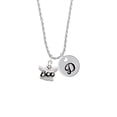 thumbnail image 2 of Delight Jewelry Silvertone BOO Ghost Silvertone Script Initial Disc - D - Charm Necklace, 20"+3", 2 of 4