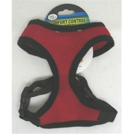 UPC: 0045663591656 | Four Paws Comfort Control Harness – Red – Medium – For Dogs 7-10 Lbs (1 6-19 Chest & 10 -13 Neck)