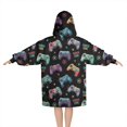 thumbnail image 2 of Colorful Controllers Games Icons Black Pattern Blanket Hoodies for Kids 6-13YR Oversize Wearable Blanket Hoodies for Boys Girls Teens, 2 of 7