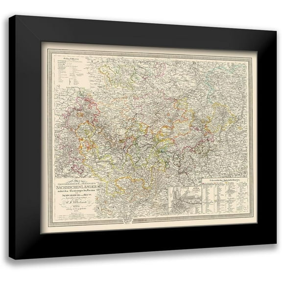 Weiland 14x12 Black Modern Framed Museum Art Print Titled - Weimer Region Germany - Weiland 1856