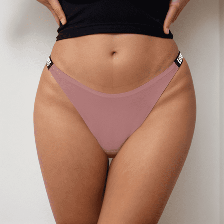 Fulorrnie Low Rise Seamless Women s G String Panty Breathable Workout Underwear Thong Waistband No Show Comfort Brief  Pink  M