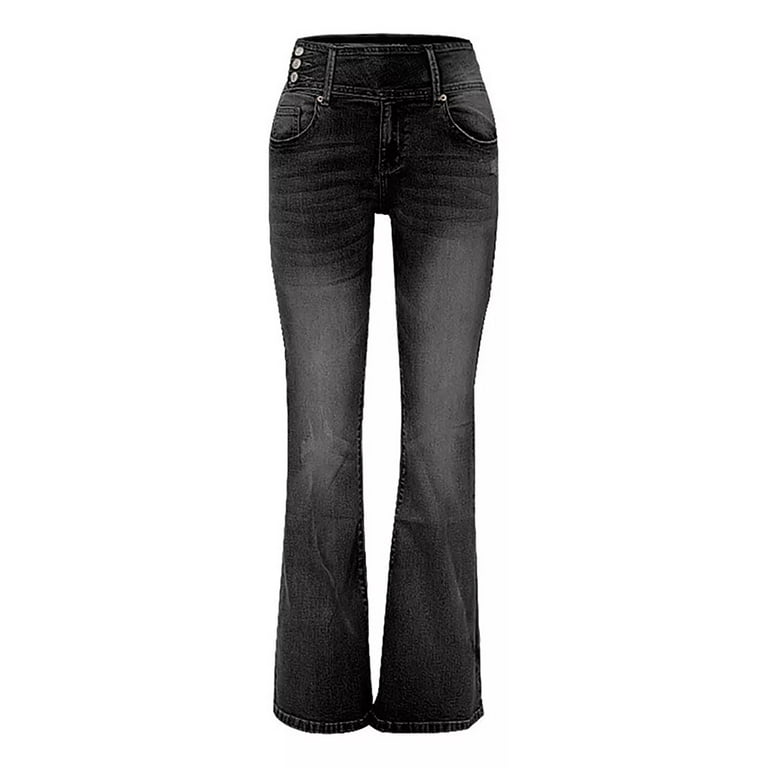 YYDGH Womens High Waisted Jeans Flare Stretch Boyfriend Casual Bootcut Denim  Pants 3XL 