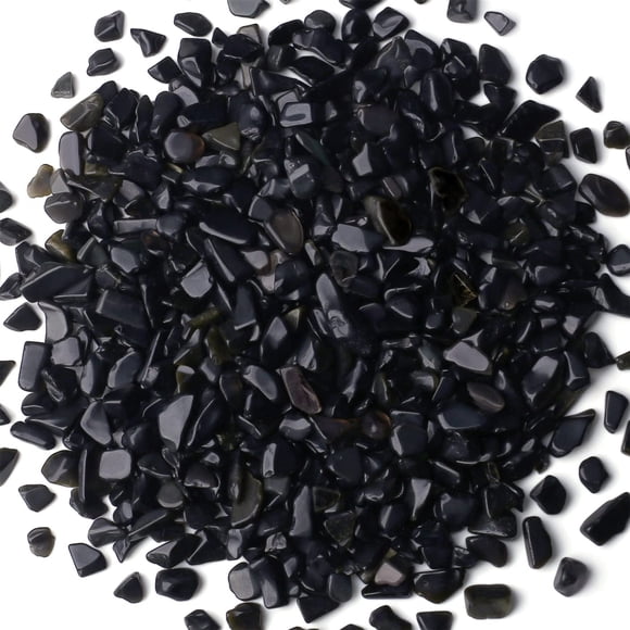 Aquarium Gravel Rocks YATOJUZI Obsidian Tumbled, 450 g