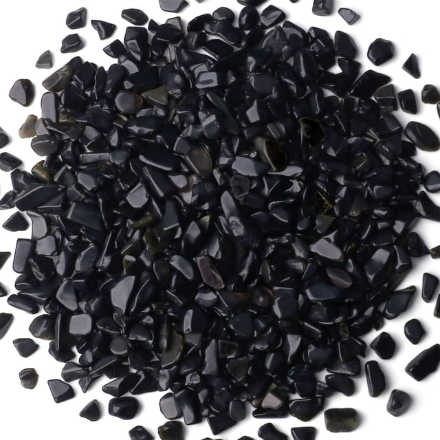 Aquarium Gravel Rocks YATOJUZI Obsidian Tumbled, 450 g