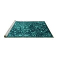 thumbnail image 2 of Ahgly Company Machine Washable Indoor Rectangle Oriental Turquoise Blue Industrial Area Rugs, 7' x 10', 2 of 4