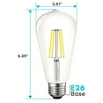 thumbnail image 2 of Luxrite LED Edison Bulb 75W Equivalent ST19 ST58 5000K Bright White 800 Lumens Dimmable 8W Damp Rated UL E26 6 Pack, 2 of 7