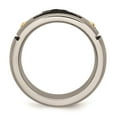 thumbnail image 2 of Titanium Grooved Black & Yellow IP-plated 8mm Brushed Band Size: 11; for Adults and Teens; for Women and Men, 2 of 7