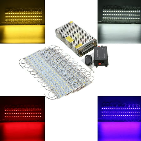 Best Home Decoration Stores 20ft 40X3 LED Module Strip Makeup Mirror Door Lamp Adornment Store Front Light Window Decoration + Power + Remote 5 Color ()