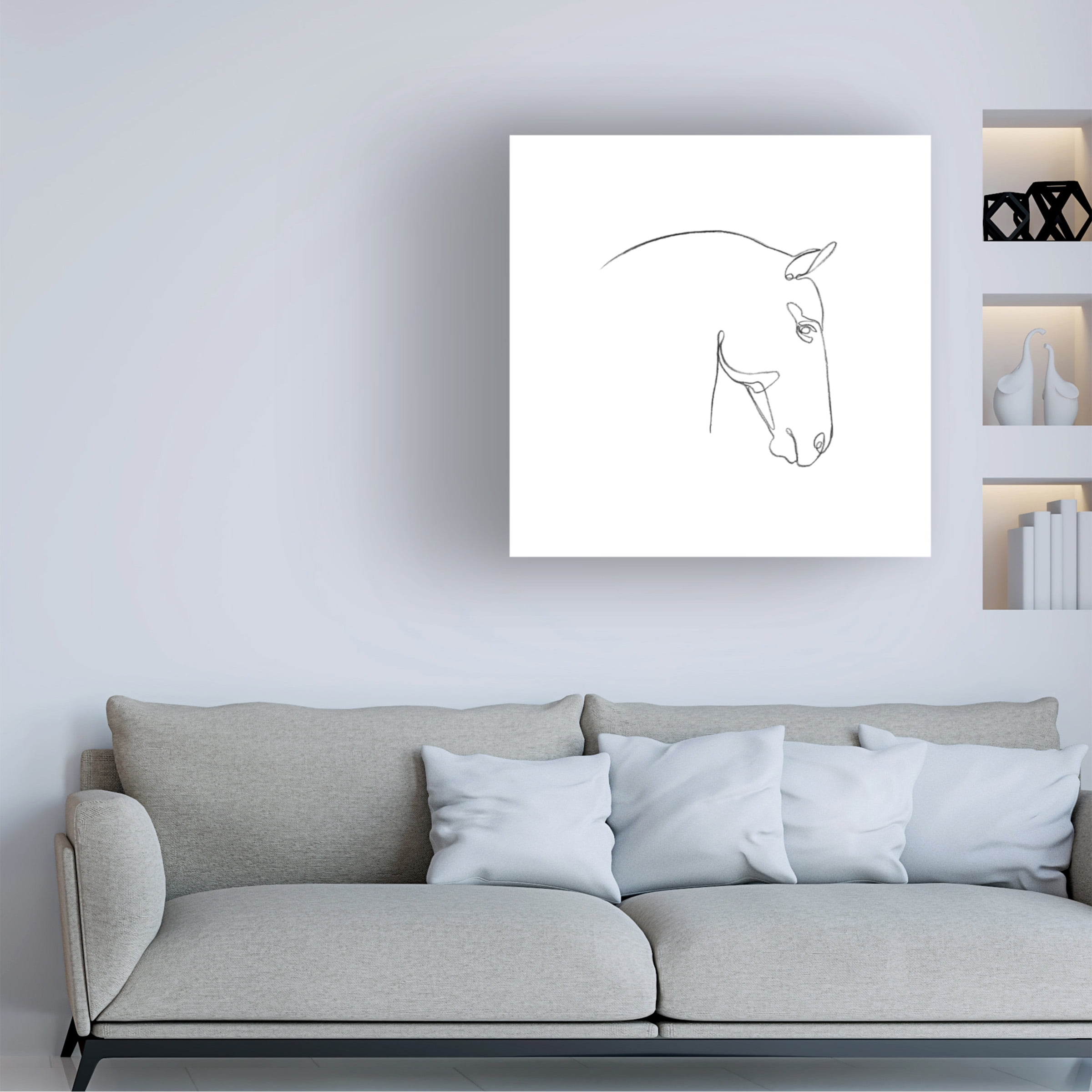 Emma Scarvey 'Equine Pencil Contour IV' Canvas Art