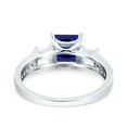 thumbnail image 3 of Princess Cut Art Deco Ring Blue Sapphire CZ 925 Sterling Silver Size 9, 3 of 6