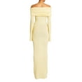 thumbnail image 3 of Women'S Fall Off Shoulder Bodycon Sweater Dress Formal Long Sleeve Elegant Club Party Midi Maxi Dresses Light Yellow M, 3 of 7