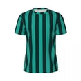 thumbnail image 5 of Green Striped T Shirt Mens Black Lines Streetwear T Shirts Comfortable Summer Harajuku Te, 5 of 5