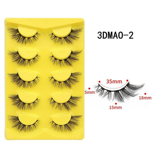 Zhuge 20 pares de pestañas de visón tenues, pestañas postizas de volumen natural y esponjosas, 3DMAO-2