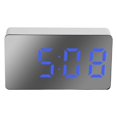 thumbnail image 1 of AMLESO Réveil Numérique, 3 Pouces Grand Miroir LED Horloge Snooze Fonction Gradation Mode à Côté de l'Horloge avec Luminosité Réglable Bleu, 1 of 6