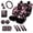 Black Hummingbird Cherry Blossom, variant on Uourmeti Grey Damask Skull Car Interior Sets for Women Car Seat Cover 15Pcs Vehicle Bucket Seat Cover Full Set Car Sun Visor Storage Bag Seat Belt Pads Center Console Protector