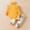 thumbnail image 4 of Enyan Baby Girl Clothes Newborn Infant Outfits Ruffle Romper+ Floral Pants + Cute Headband Sets for Girls（Size 12-18 Months）, 4 of 8