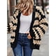 thumbnail image 5 of Suéter de Invierno de Punto Holgado con Rayas y Mangas Farol para Mujer, Moda de Otoño Albaricoque Negro L, 5 of 9