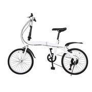 YIYIBYUS 20 Inch Folding Bike 6 Gear Speed Bicycle Road Bike Adjustable Height Bike High Carbon Steel Camping Bicycle for Men Women