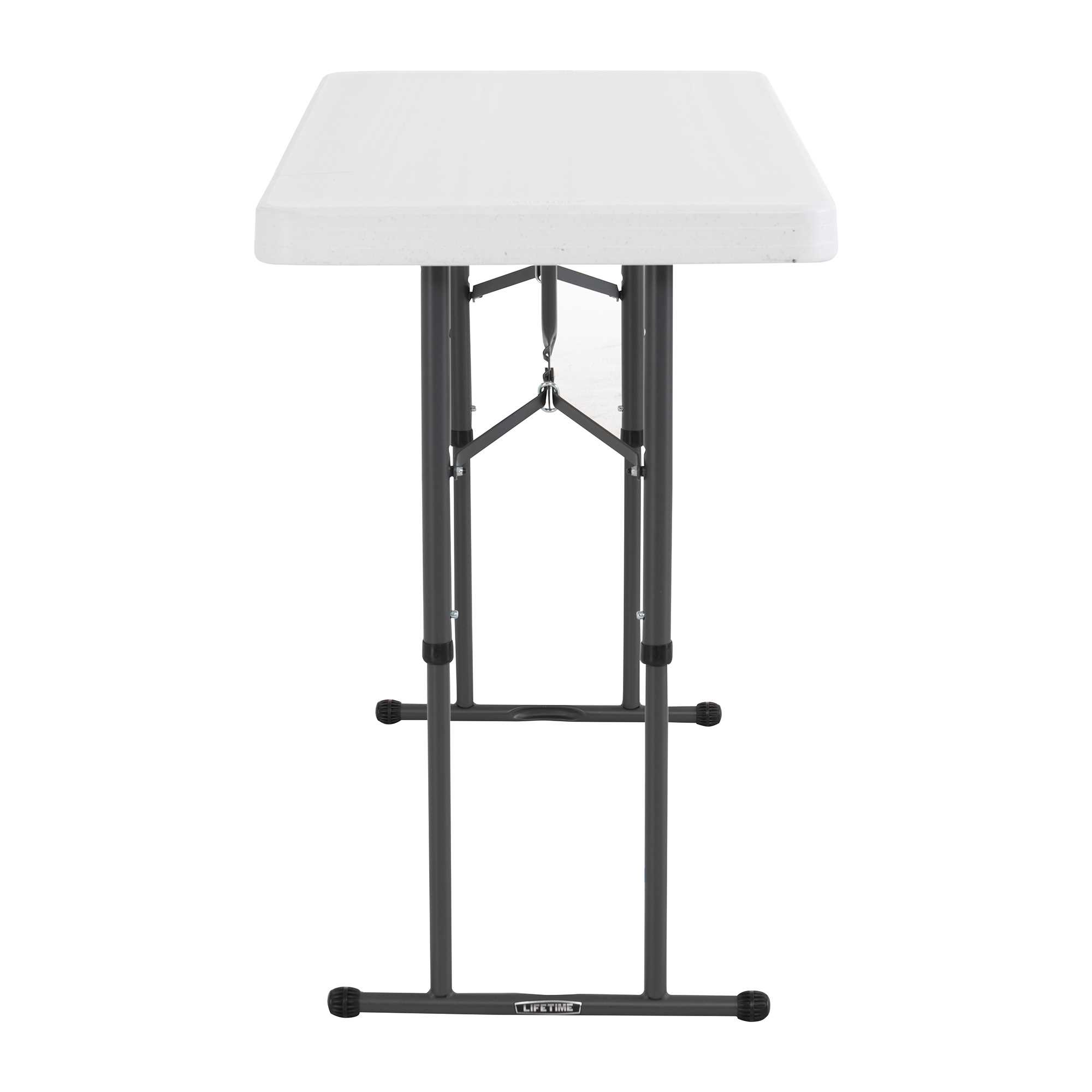Lifetime 4 Foot Adjustable Rectangle Folding Table, Indoor/Outdoor Commercial Grade, White Granite (80160) - image 5 of 16