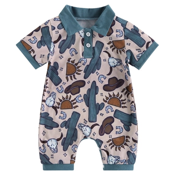 Preemie Newborn Infant Baby Girls Clothes Ribbed Bodysuit for 12-18 Months Preemie Western Baby Cowboy Clothes Neutral Fall Romper Outfit For Boy Girl Infant
