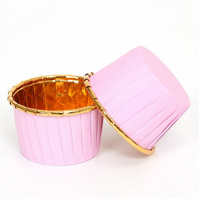 CRAFTHROU 50PCS Greaseproof Muffin Baking Cups Muffin Paper Cups Random Color Disposable for