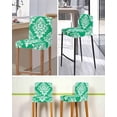 thumbnail image 5 of Green Boho Bar Stool Covers Set of 2, Vintage Classic Bohemia Flower Textured Stretch Washable Bar Chair Covers with Backs, Removable Pub Counter Height Chair Cover for Kitchen Dining Room Cafe, 5 of 7