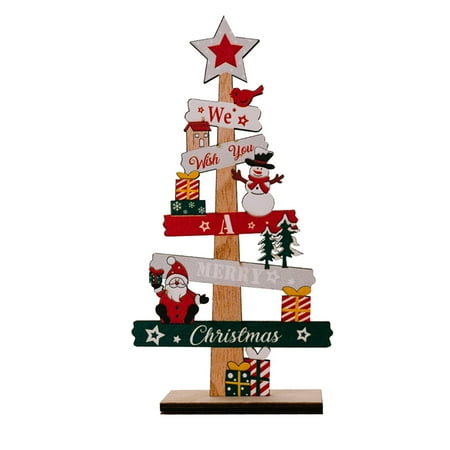 

MIUBAGIAL Christmas Table Decoration English Letters Wooden Plate Snowman Snowman Old Wooden Decoration