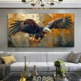thumbnail image 2 of Framed Canvas Wall Art - Majestic Eagle in Flight, 48x24 Inches (120x60 cm), Ready to Hang, 2 of 5