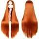 thumbnail image 1 of 32 inch 80 cm long pink cosplay wig for women straight synthetic hair full wig middle part - orange, 1 of 3