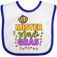 thumbnail image 3 of Inktastic Mister Mardi Gras with Crown and Dots Boys Baby Bib, 3 of 4